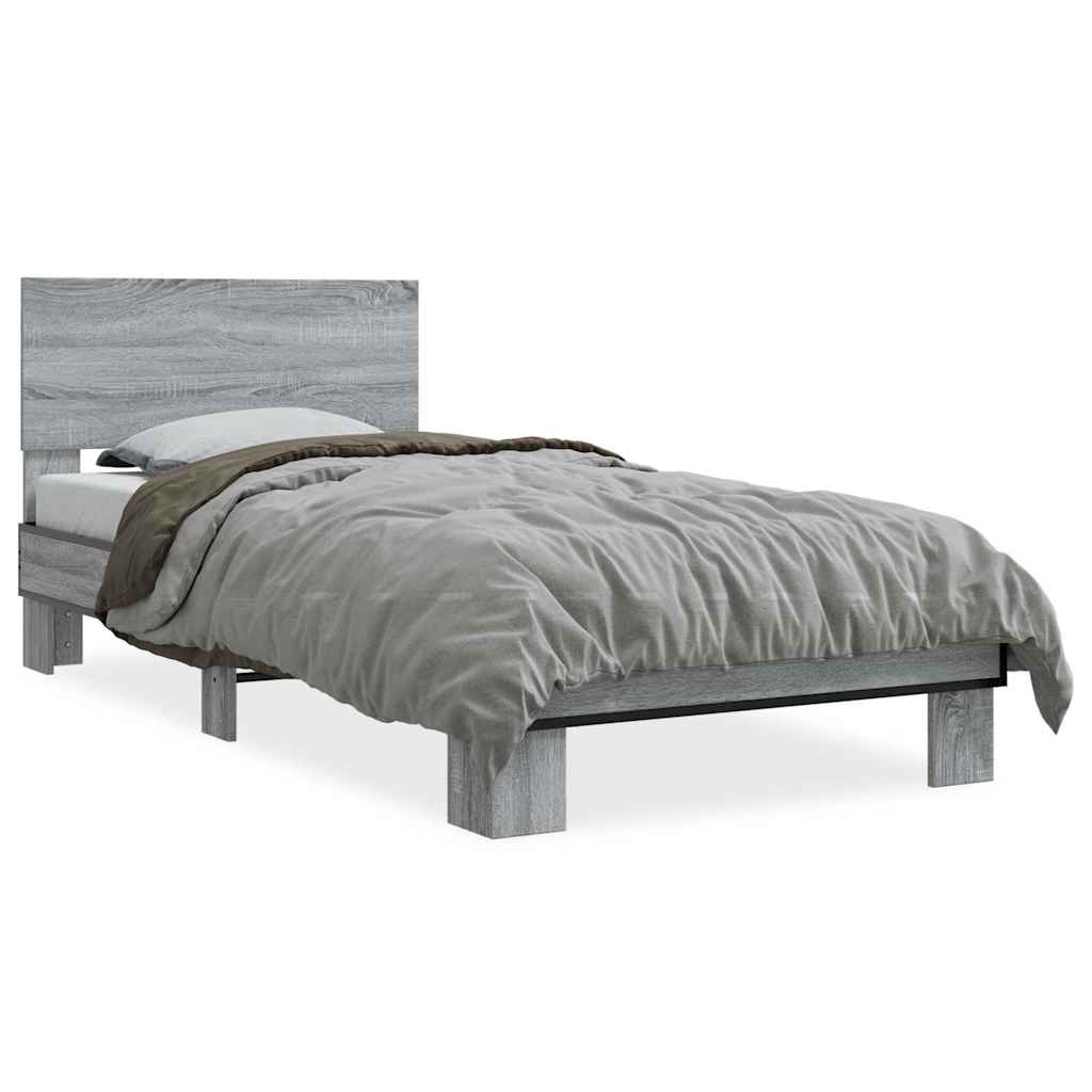 Grey Sonoma Bed Frame 100x200 cm - Stylish & Durable Design