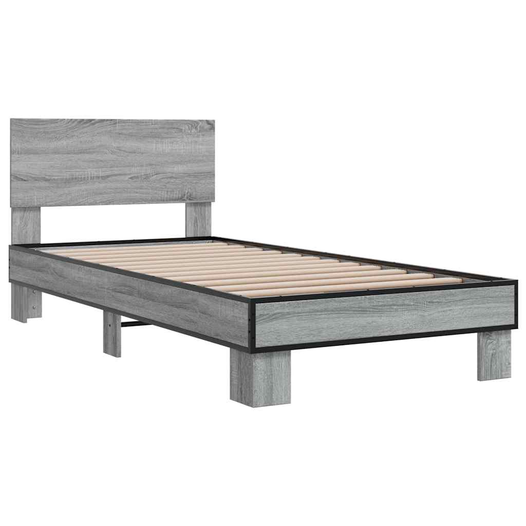 Grey Sonoma Bed Frame 100x200 cm - Stylish & Durable Design