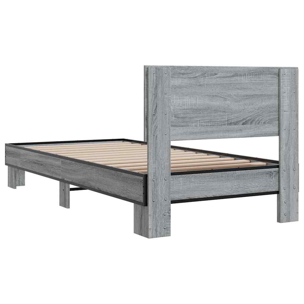 Grey Sonoma Bed Frame 100x200 cm - Stylish & Durable Design