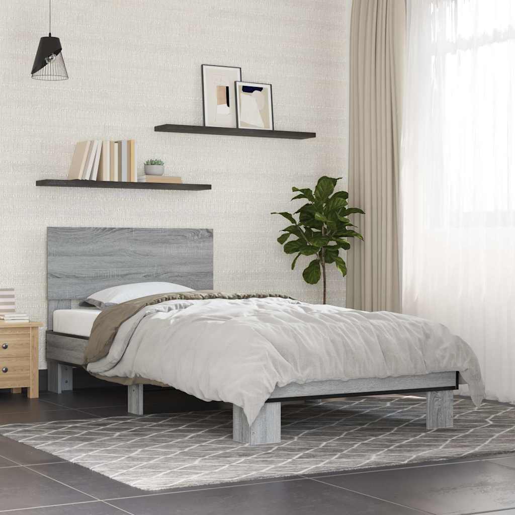 Grey Sonoma Bed Frame 100x200 cm - Stylish & Durable Design