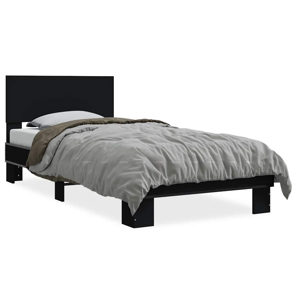 Black Metal Bed Frame 75x190 cm - Small Single (No Mattress)