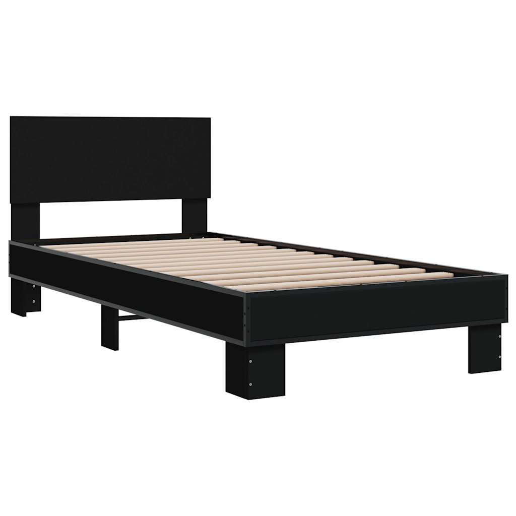 Black Metal Bed Frame 75x190 cm - Small Single (No Mattress)
