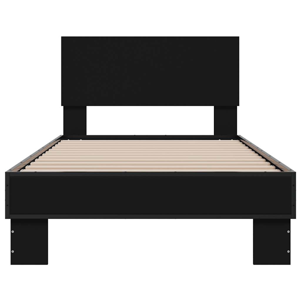 Black Metal Bed Frame 75x190 cm - Small Single (No Mattress)