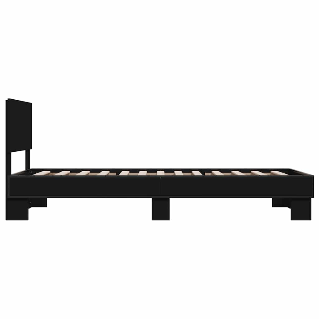 Black Metal Bed Frame 75x190 cm - Small Single (No Mattress)