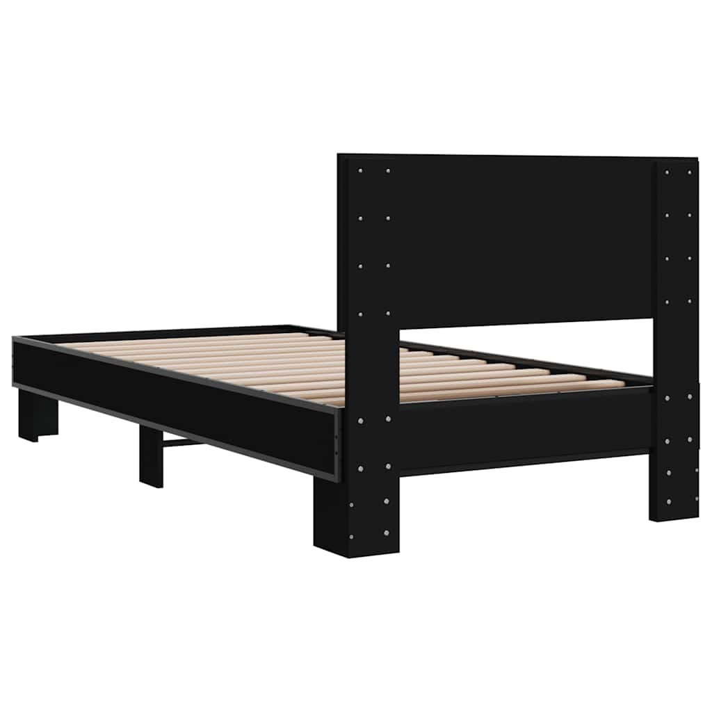 Black Metal Bed Frame 75x190 cm - Small Single (No Mattress)