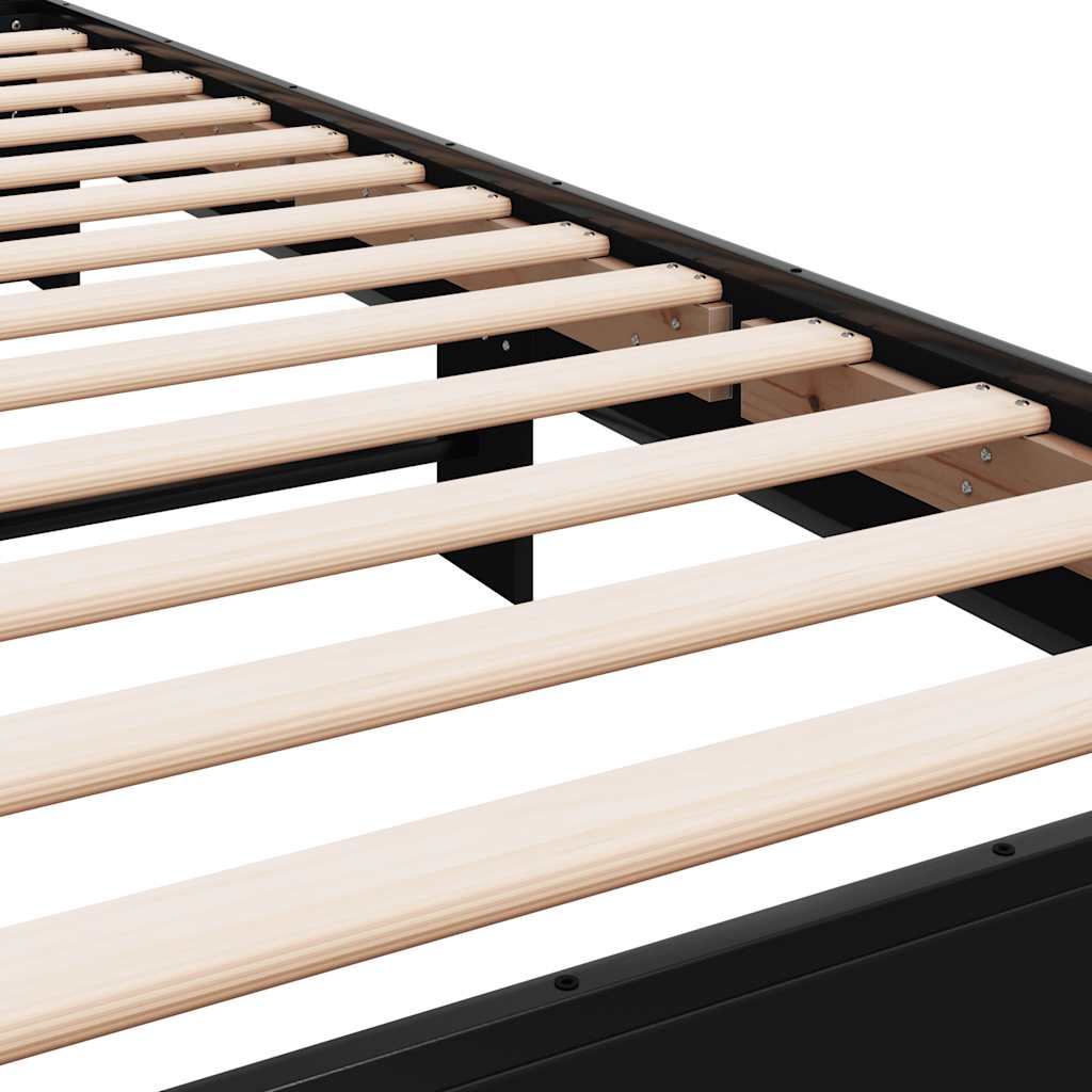 Black Metal Bed Frame 75x190 cm - Small Single (No Mattress)
