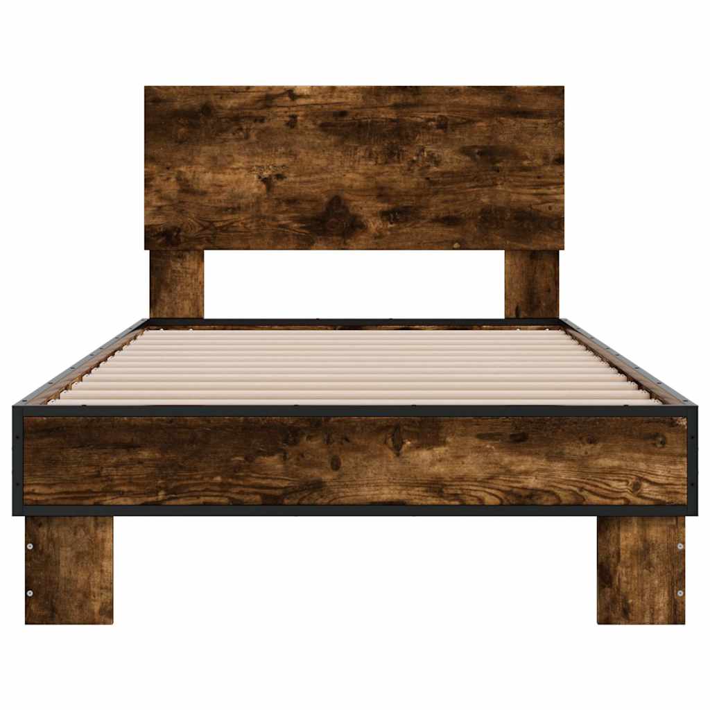 Smoked Oak Small Single Bed Frame 75x190 cm - No Mattress Included