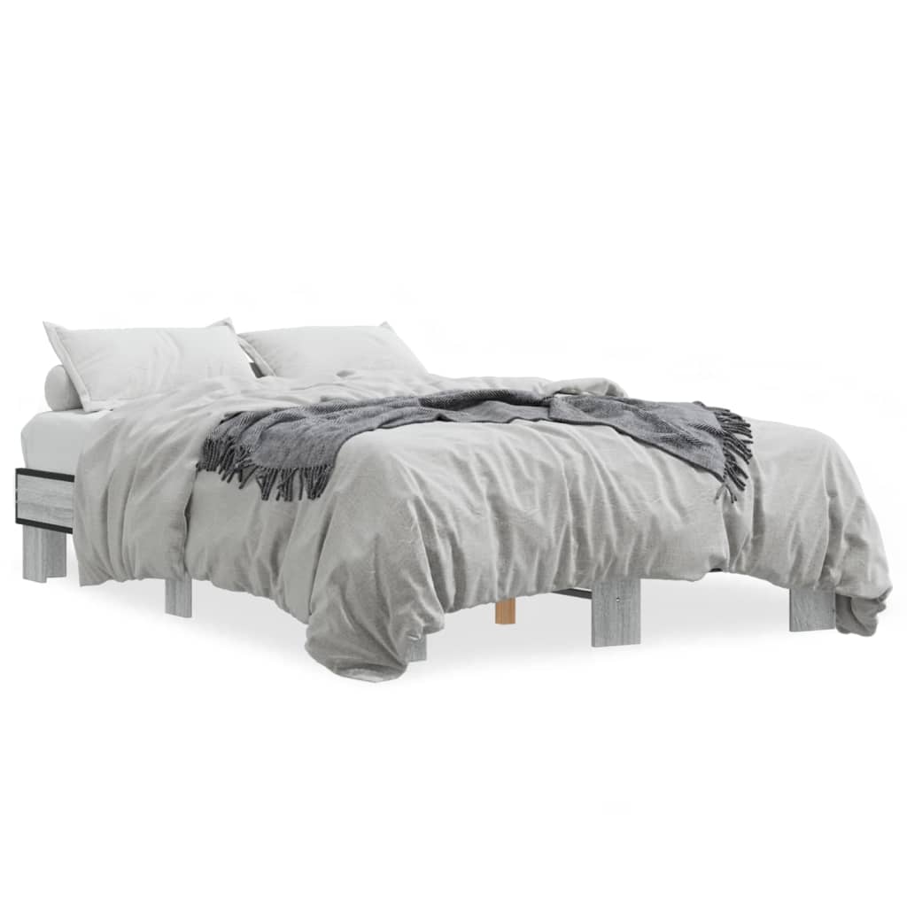 Stylish Grey Sonoma Bed Frame 140x200 cm - Durable & Elegant