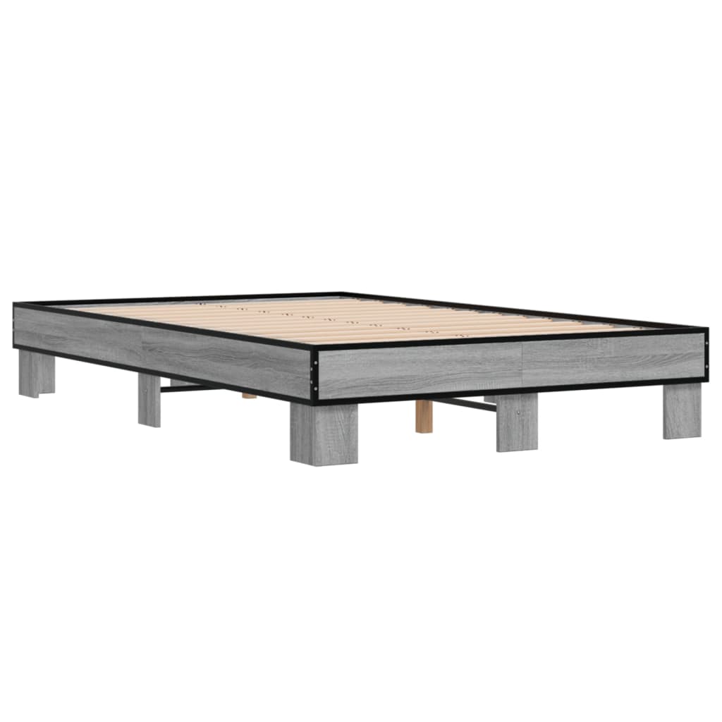 Stylish Grey Sonoma Bed Frame 140x200 cm - Durable & Elegant