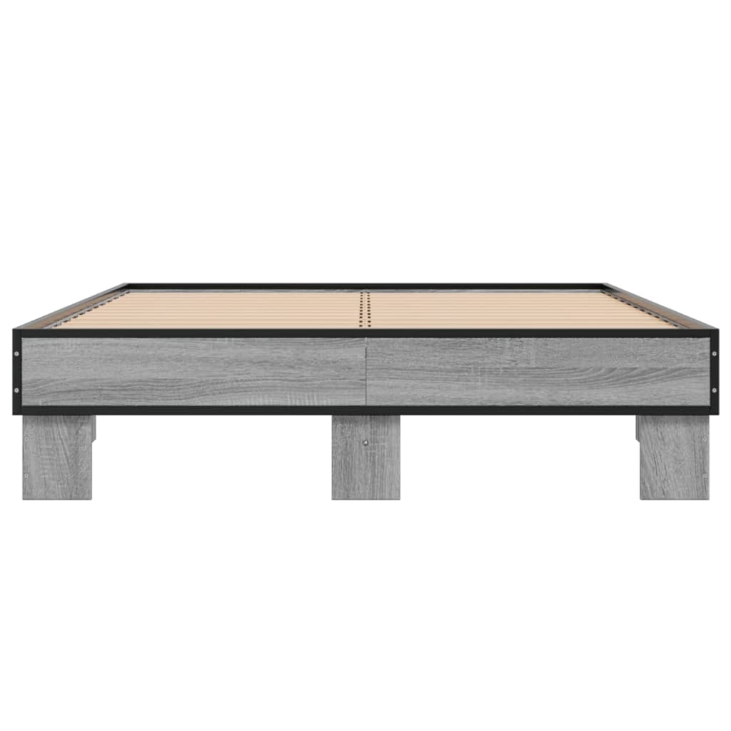 Stylish Grey Sonoma Bed Frame 140x200 cm - Durable & Elegant