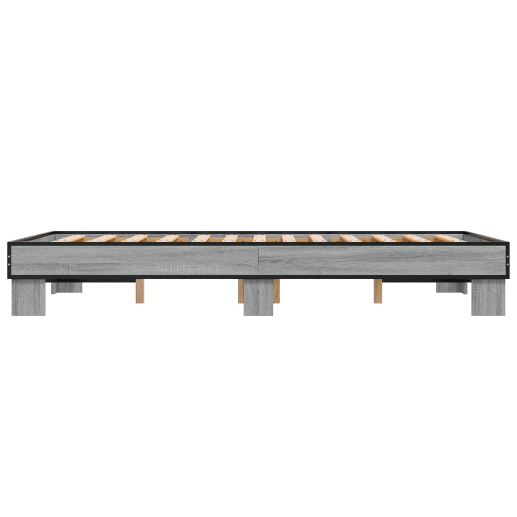 Stylish Grey Sonoma Bed Frame 140x200 cm - Durable & Elegant