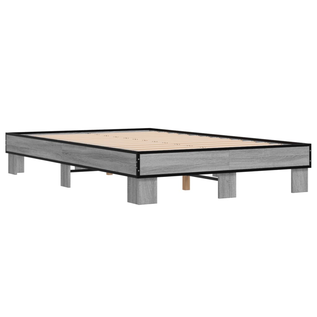 Stylish Grey Sonoma Bed Frame 140x200 cm - Durable & Elegant