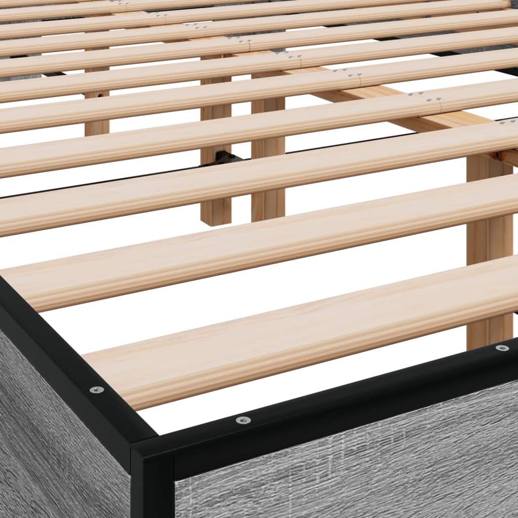 Stylish Grey Sonoma Bed Frame 140x200 cm - Durable & Elegant