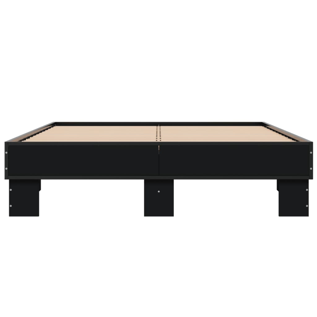 Sleek Black Metal Bed Frame 120x200 cm - No Mattress Included