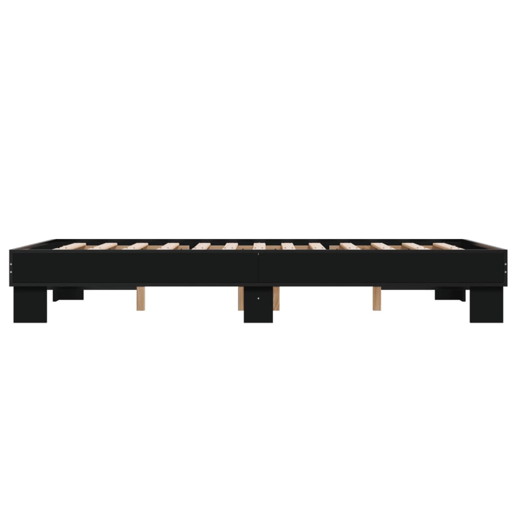 Sleek Black Metal Bed Frame 120x200 cm - No Mattress Included