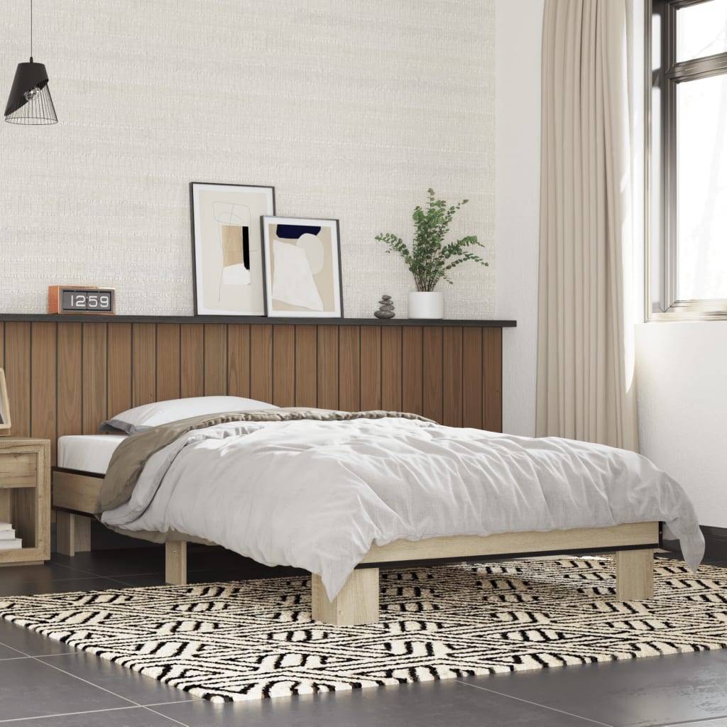 Sonoma Oak Bed Frame 100x200 cm - Stylish Wooden Design