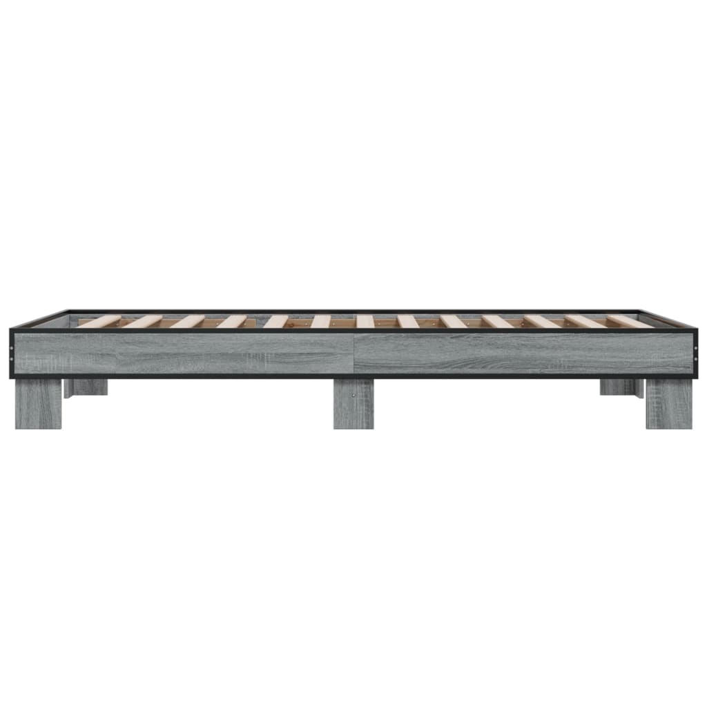 Sonoma Grey Bed Frame 100x200 cm - Sturdy Wood Design