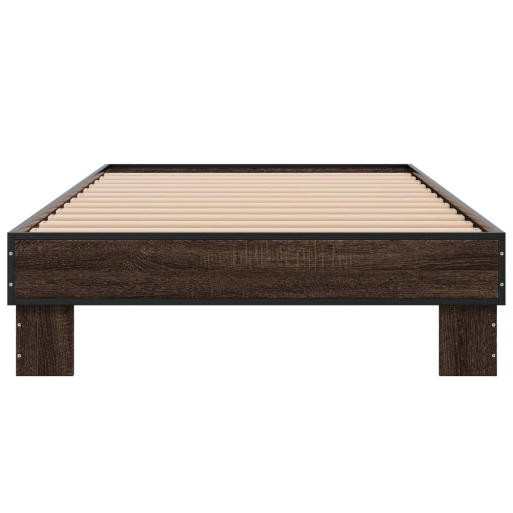 Brown Oak Bed Frame (100x200 cm) - Sturdy & Stylish Design