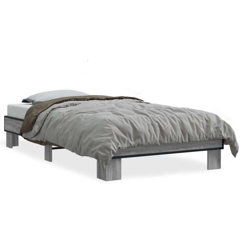 Sonoma Grey Bed Frame 90x200 cm - Modern Wood Finish