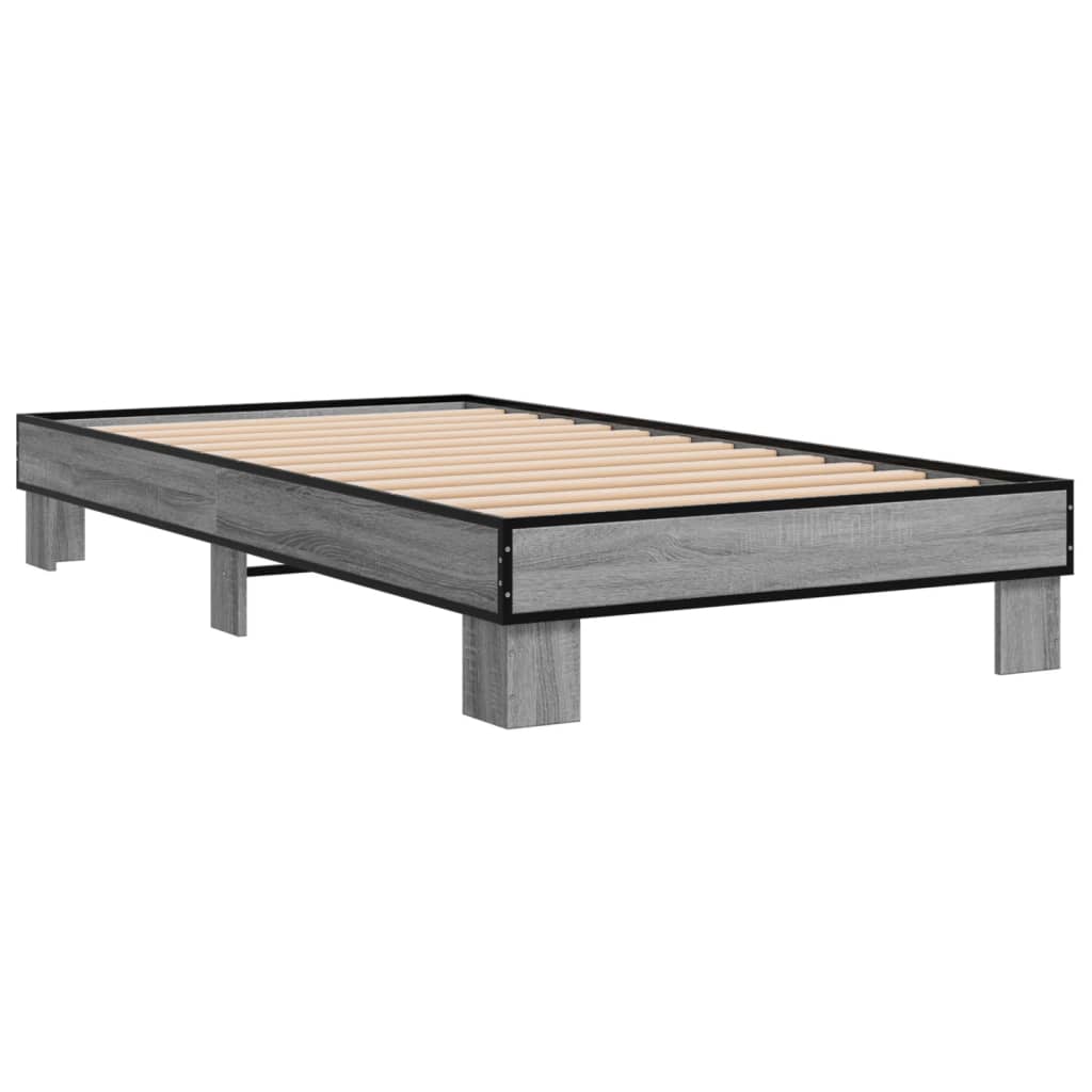 Sonoma Grey Bed Frame 90x200 cm - Modern Wood Finish
