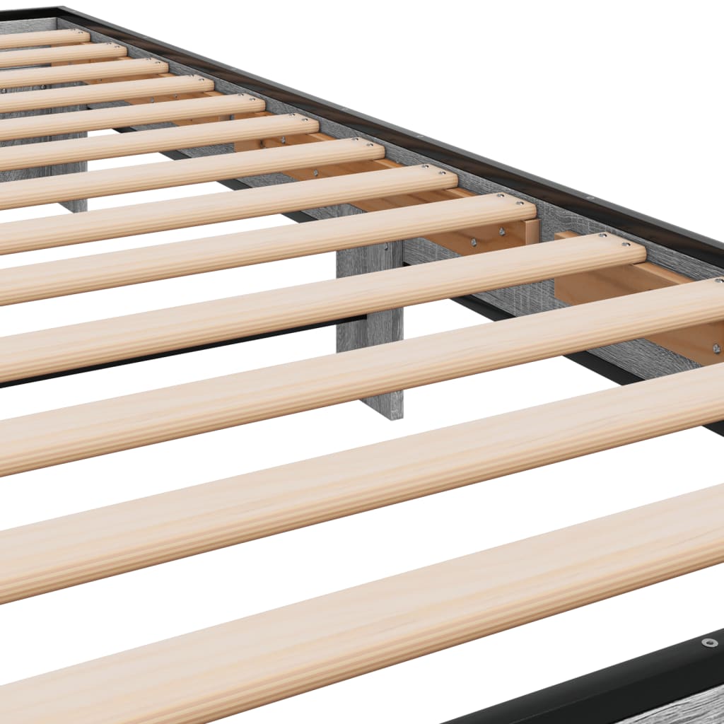 Sonoma Grey Bed Frame 90x200 cm - Modern Wood Finish