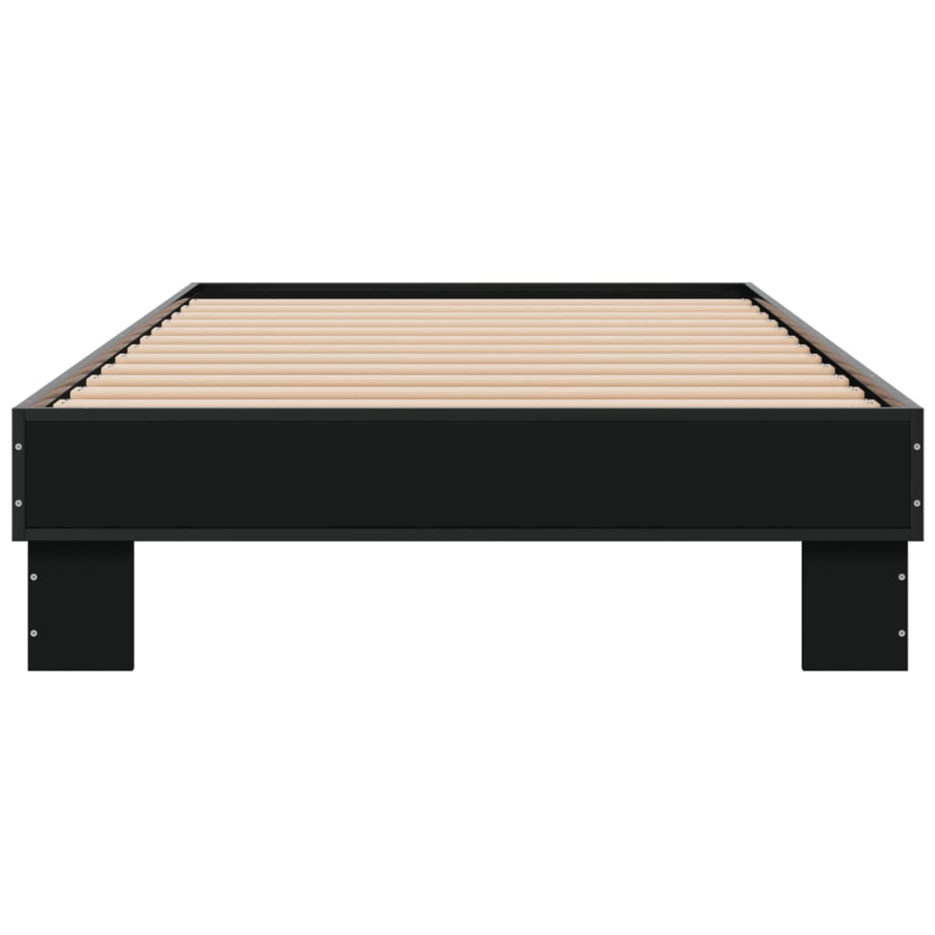 Sleek Black Metal Bed Frame 75x190cm - Small Single Size