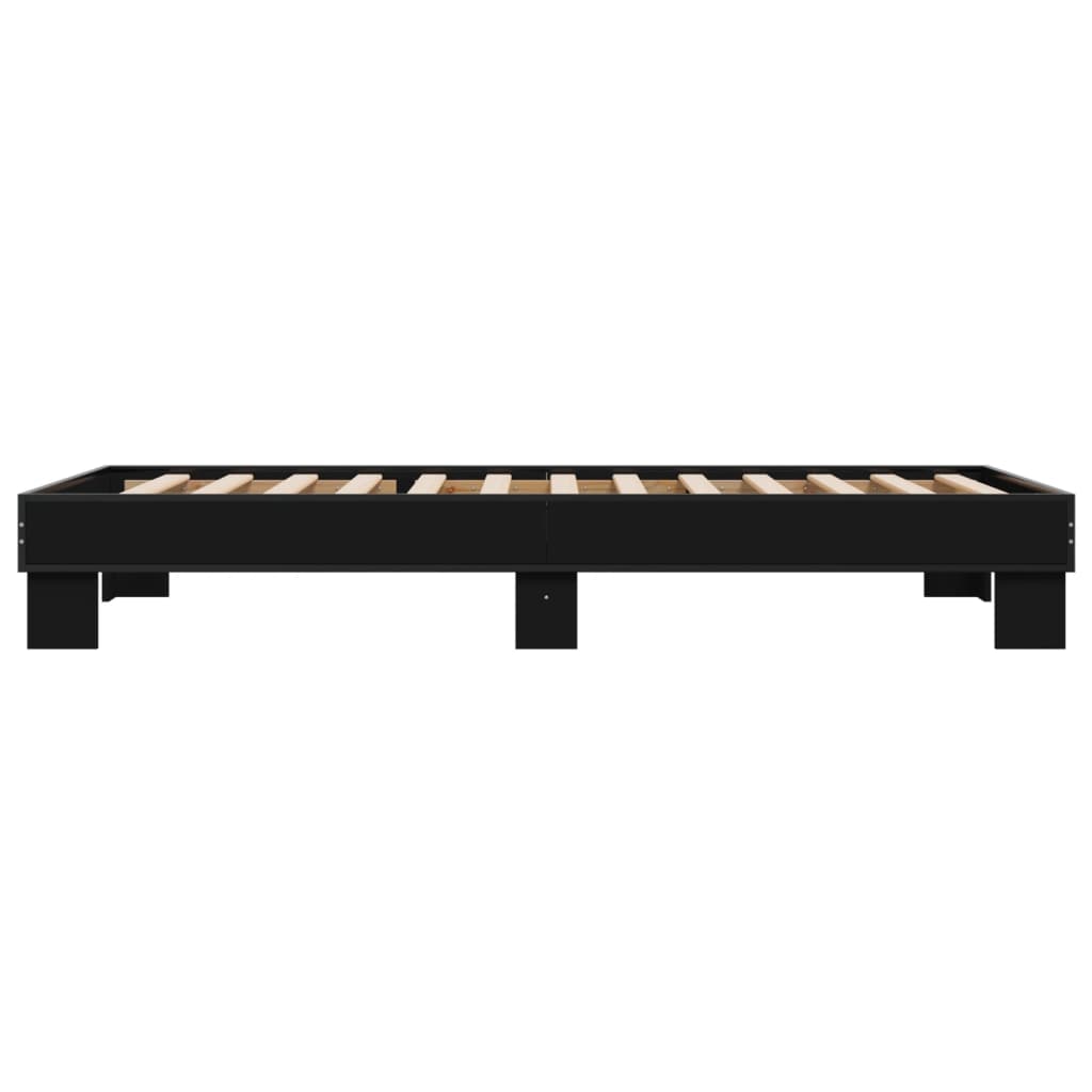 Sleek Black Metal Bed Frame 75x190cm - Small Single Size