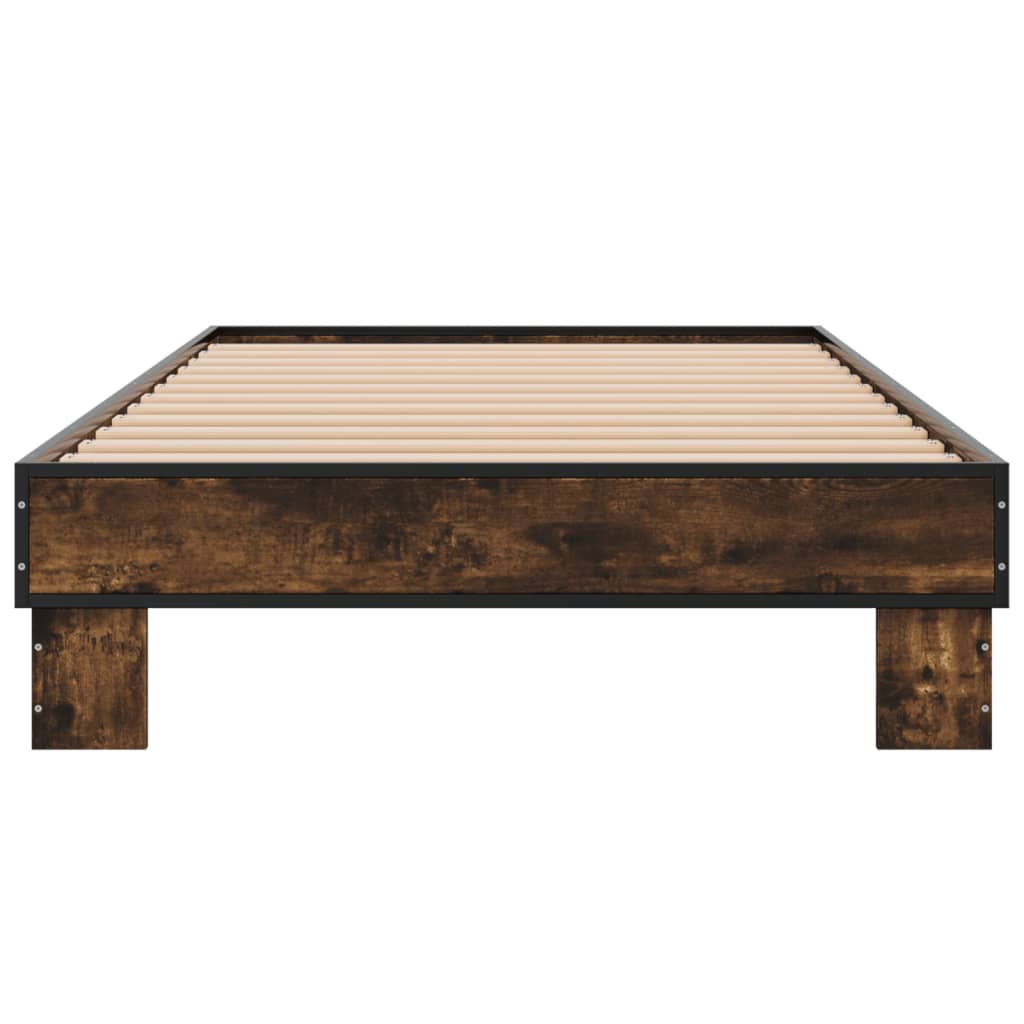 Smoked Oak Small Single Bed Frame 75x190 cm - No Mattress Included