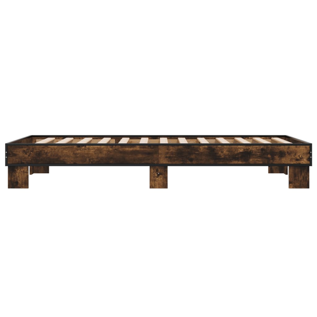 Smoked Oak Small Single Bed Frame 75x190 cm - No Mattress Included
