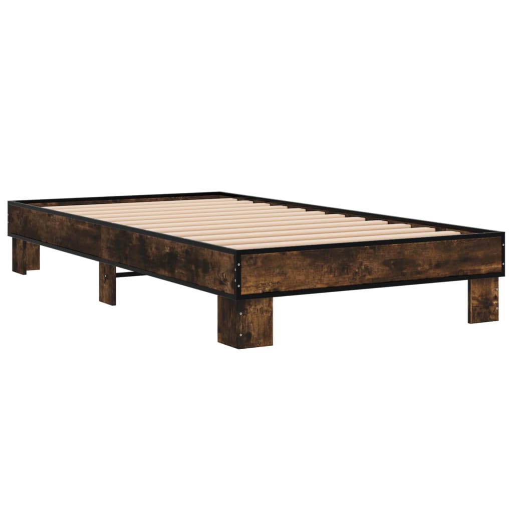 Smoked Oak Small Single Bed Frame 75x190 cm - No Mattress Included