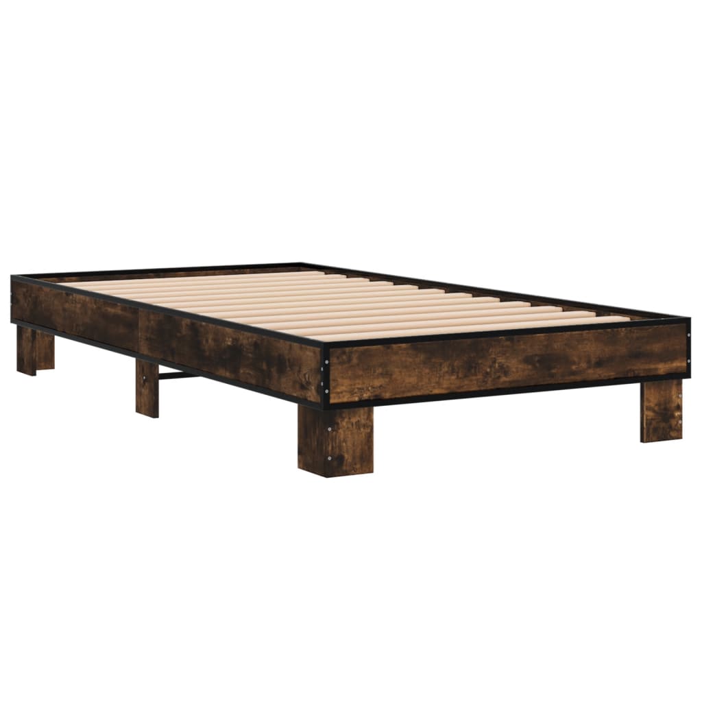 Smoked Oak Single Bed Frame 90x190 cm - No Mattress Included
