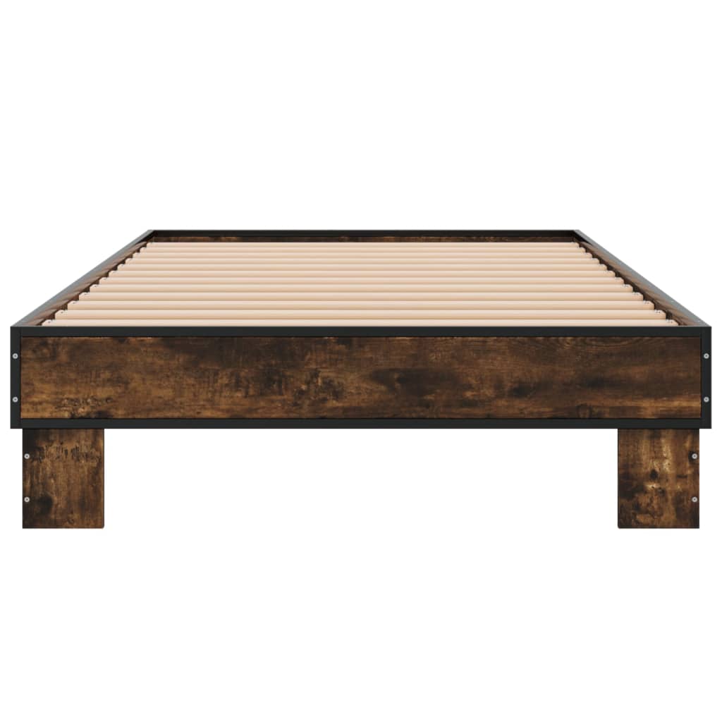 Smoked Oak Single Bed Frame 90x190 cm - No Mattress Included