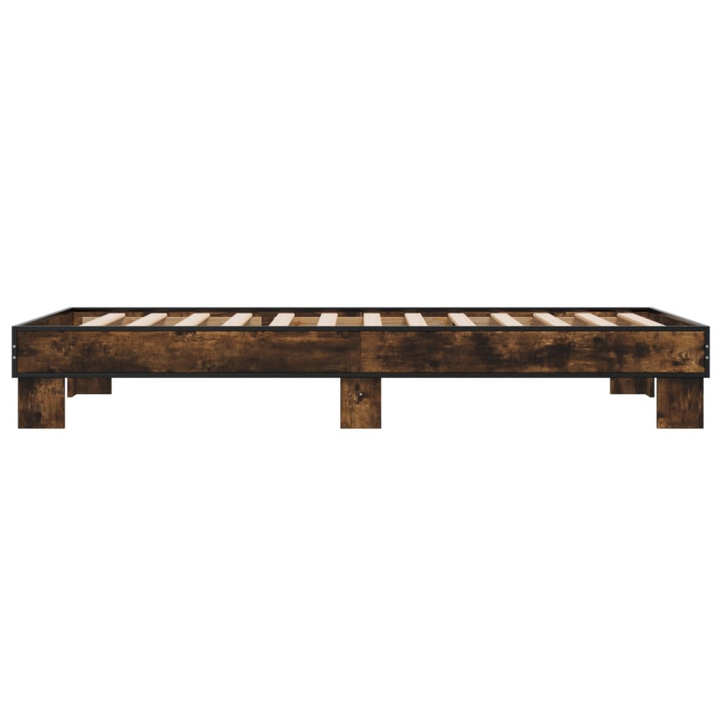 Smoked Oak Single Bed Frame 90x190 cm - No Mattress Included