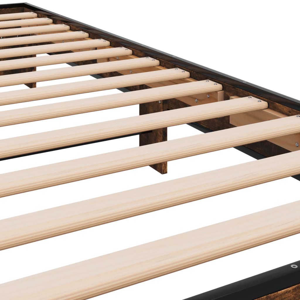 Smoked Oak Single Bed Frame 90x190 cm - No Mattress Included