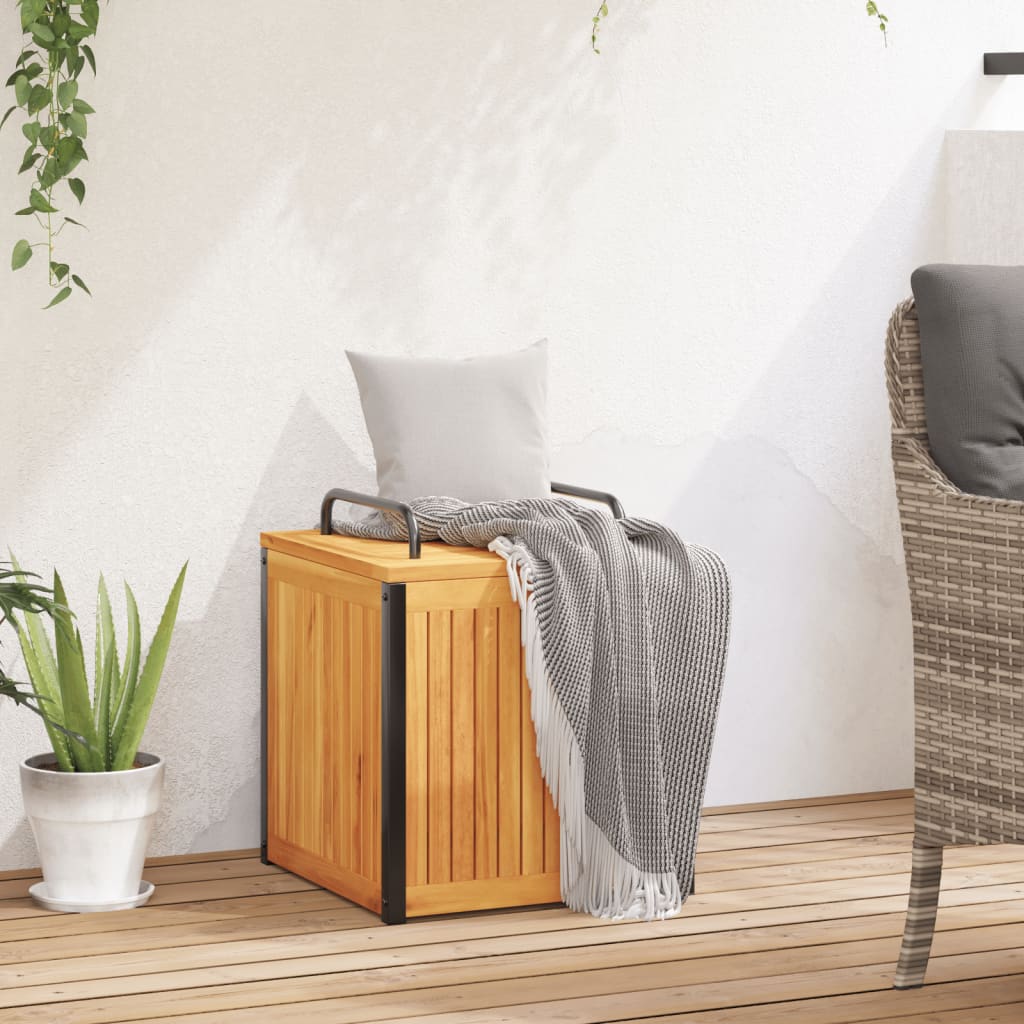 Acacia & Steel Outdoor Cushion Box 45x45x45/53 cm