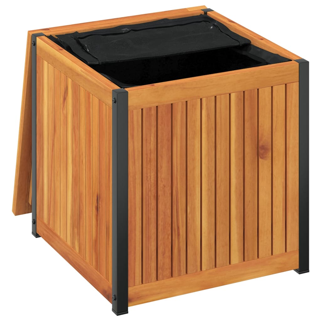 Acacia & Steel Outdoor Cushion Box 45x45x45/53 cm