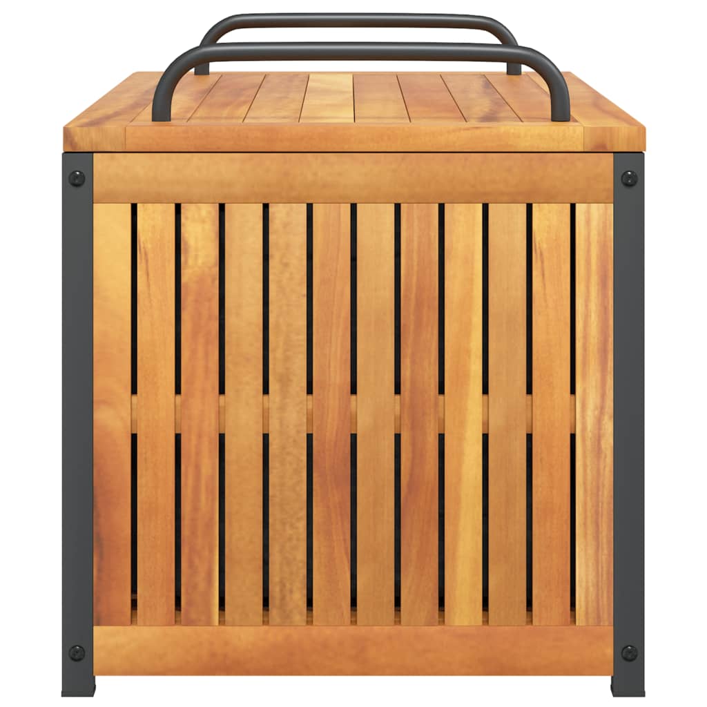 Acacia Wood & Steel Outdoor Cushion Box 85x45x45cm
