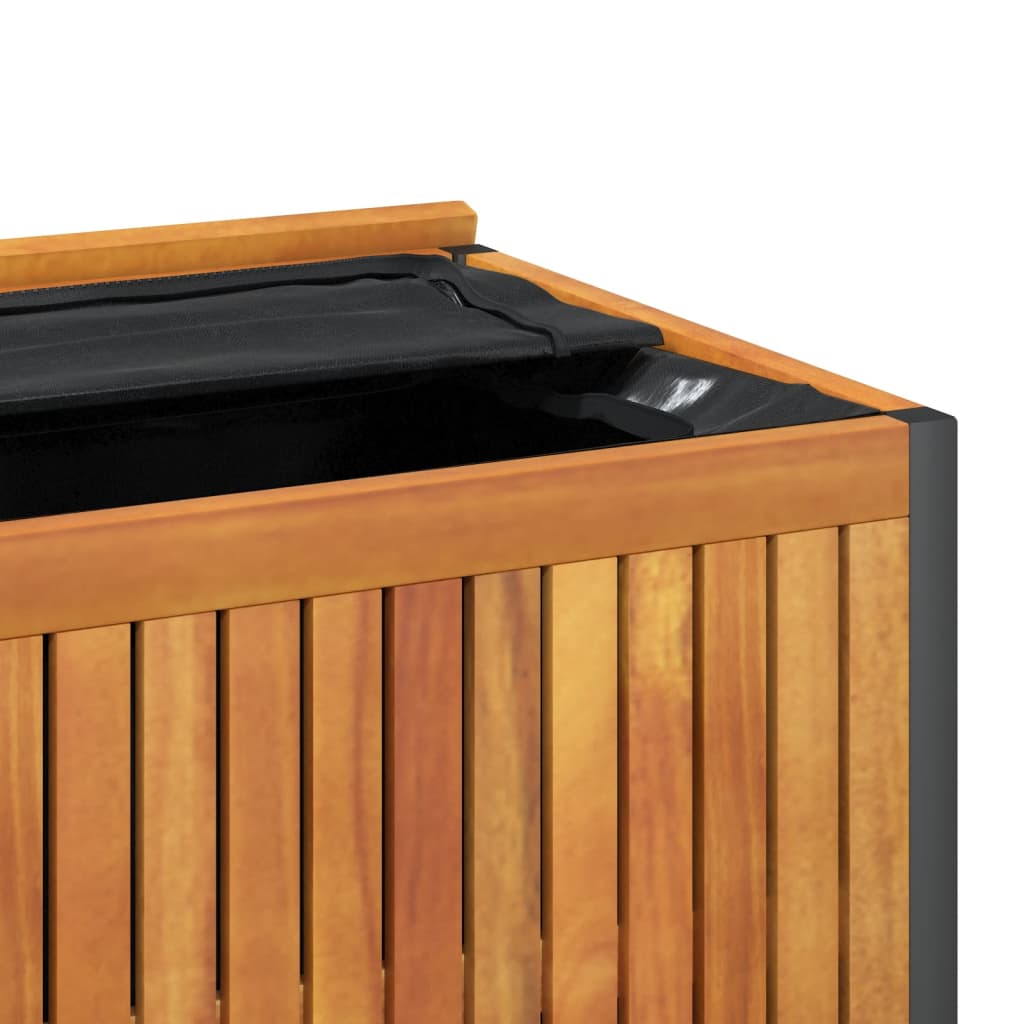 Acacia Wood & Steel Outdoor Cushion Box 85x45x45cm