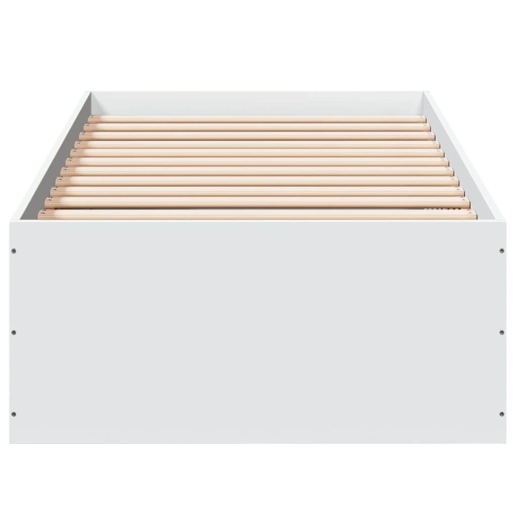 White Engineered Wood Bed Frame 75x190 cm - Small Single