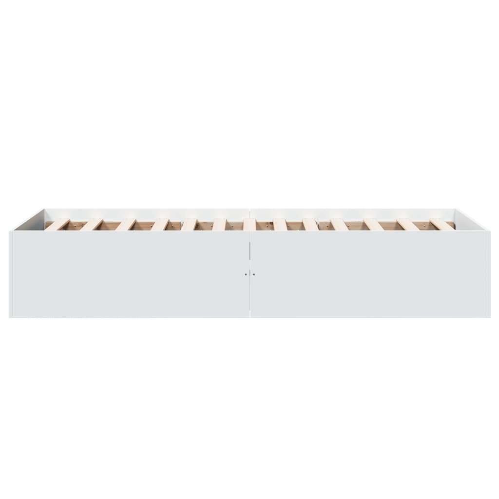 White Engineered Wood Bed Frame 75x190 cm - Small Single