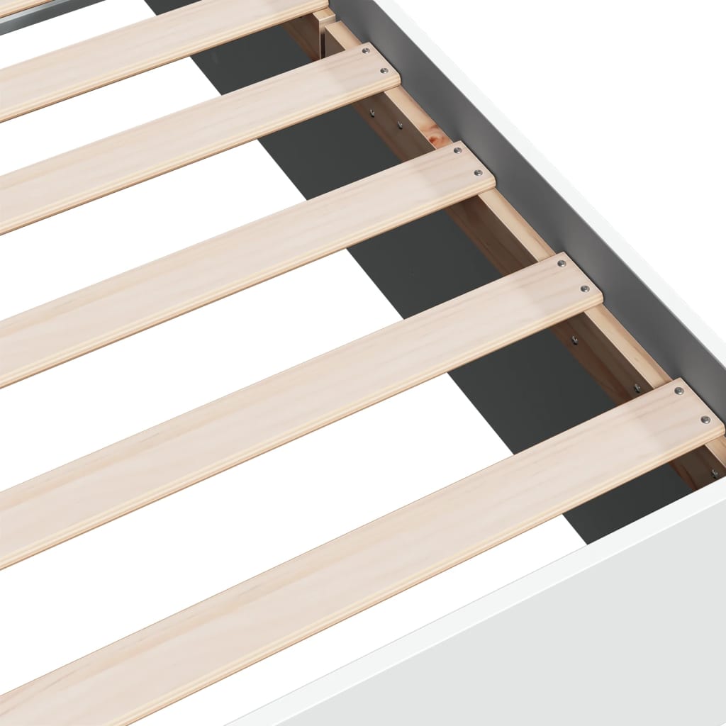 White Engineered Wood Bed Frame 75x190 cm - Small Single