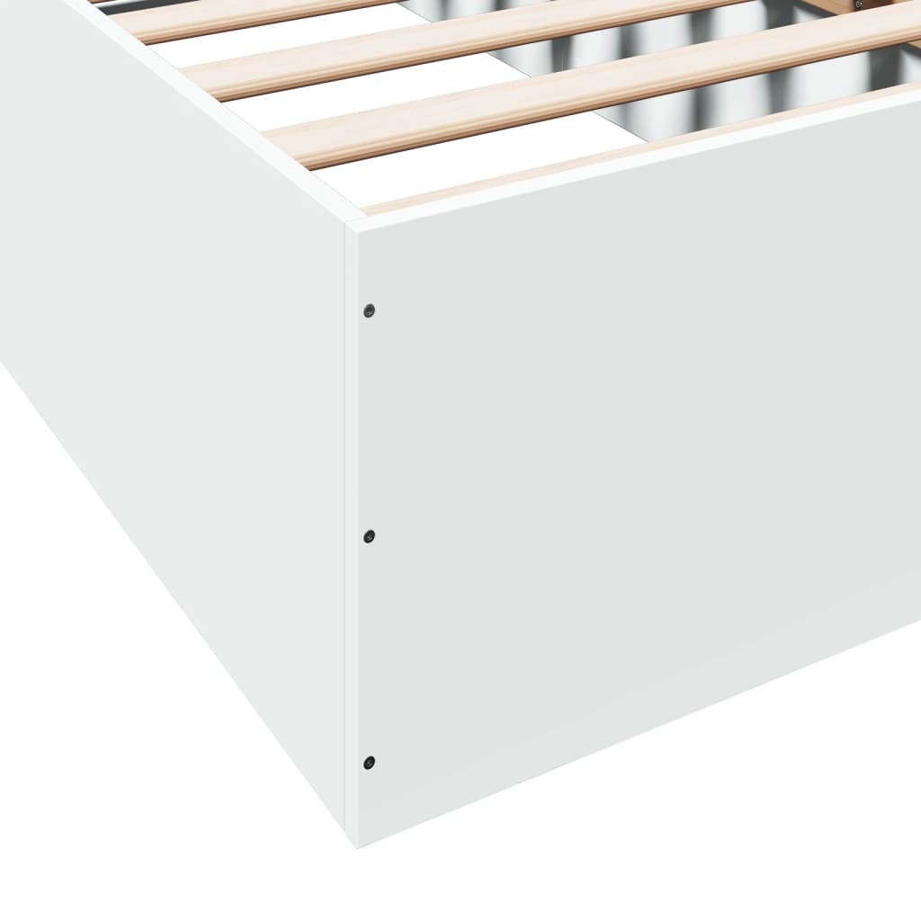 White Engineered Wood Bed Frame 75x190 cm - Small Single