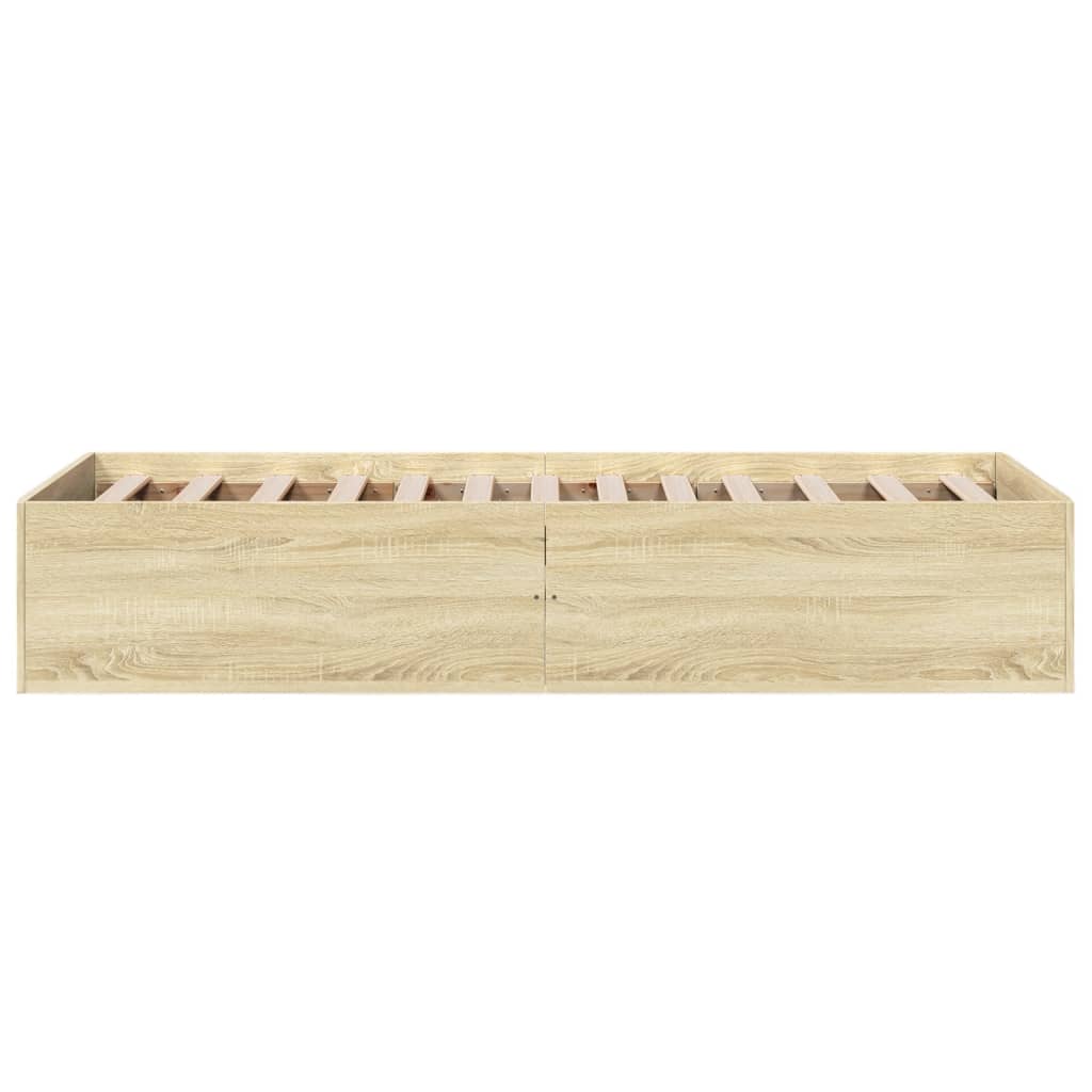 Sonoma Oak Small Single Bed Frame 75x190 cm - Engineered Wood