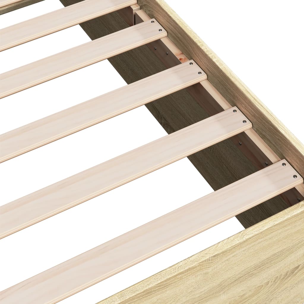 Sonoma Oak Small Single Bed Frame 75x190 cm - Engineered Wood