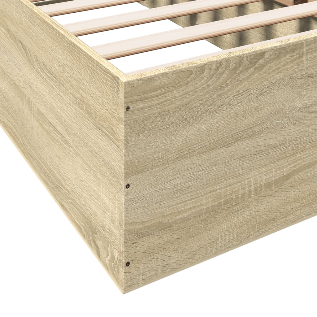 Sonoma Oak Small Single Bed Frame 75x190 cm - Engineered Wood