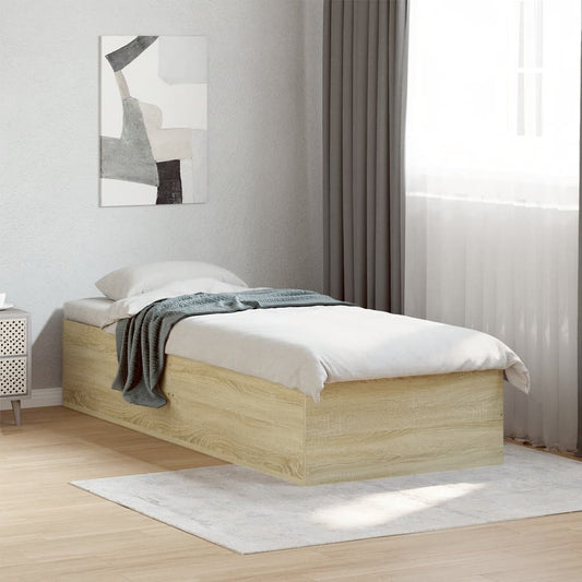 Sonoma Oak Small Single Bed Frame 75x190 cm - Engineered Wood