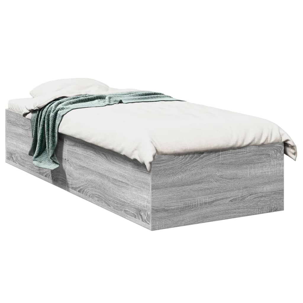 Grey Sonoma Engineered Wood Bed Frame 75x190 cm - Small Single