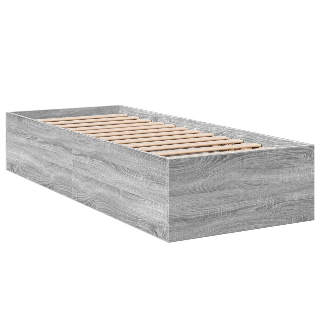 Grey Sonoma Engineered Wood Bed Frame 75x190 cm - Small Single