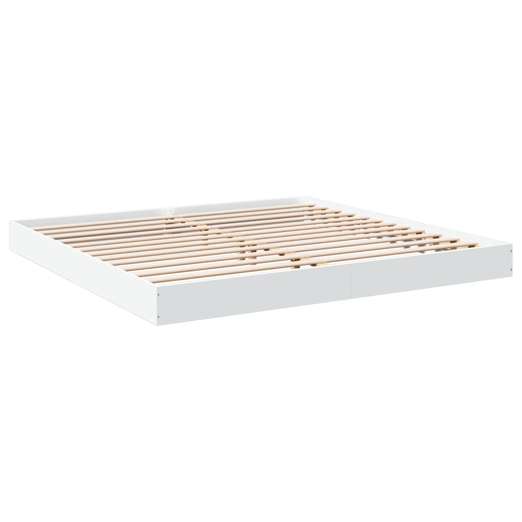 White Engineered Wood Super King Bed Frame 180x200 cm