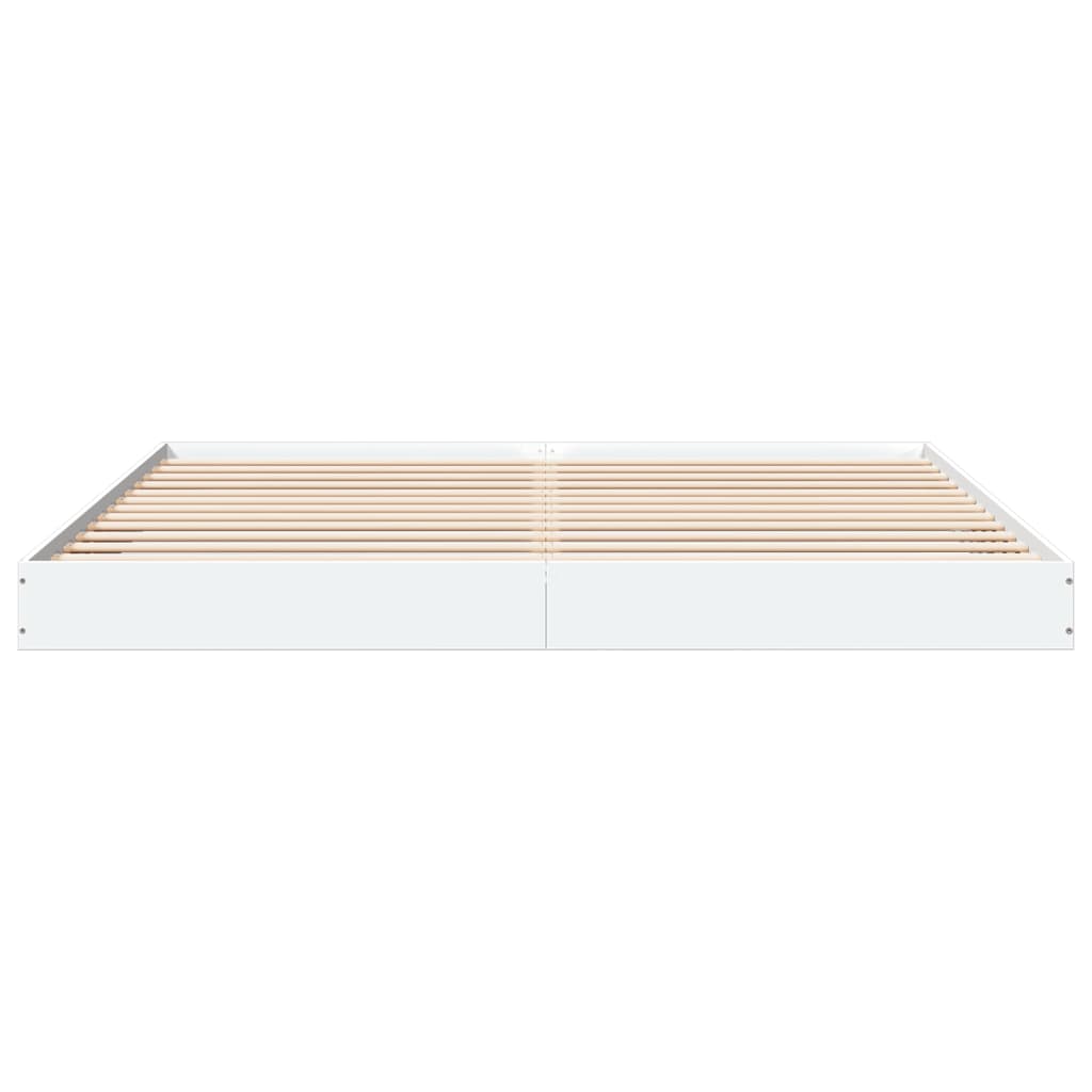 White Engineered Wood Super King Bed Frame 180x200 cm